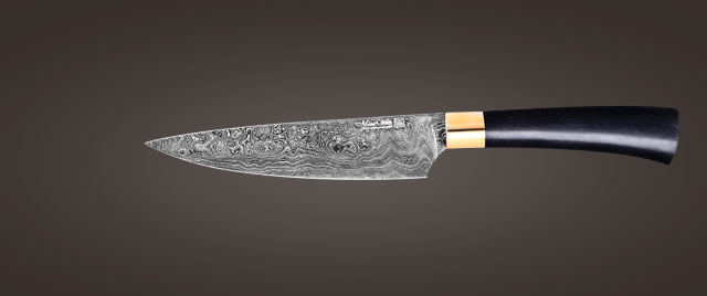 Kochmesser Standard Damast Form C Klinge: 16-17 cm
